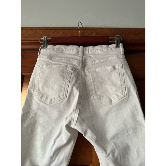 Everlane Women's High Rise Kick Crop Jeans Raw Hem Denim White Size 25R - Picture 10 of 11